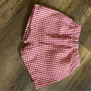 Red and White Gingham Shorts